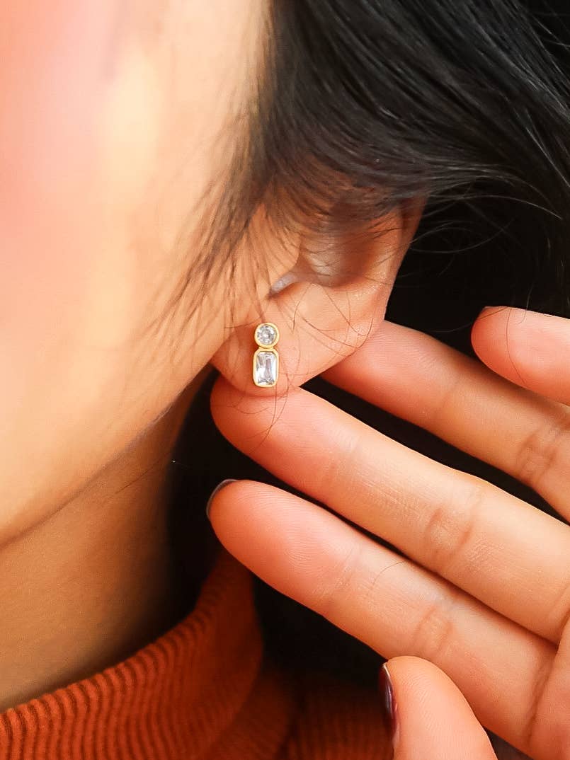 Zaid Mini CZ Stud 18K Gold Non-Tarnish : Yellow Gold
