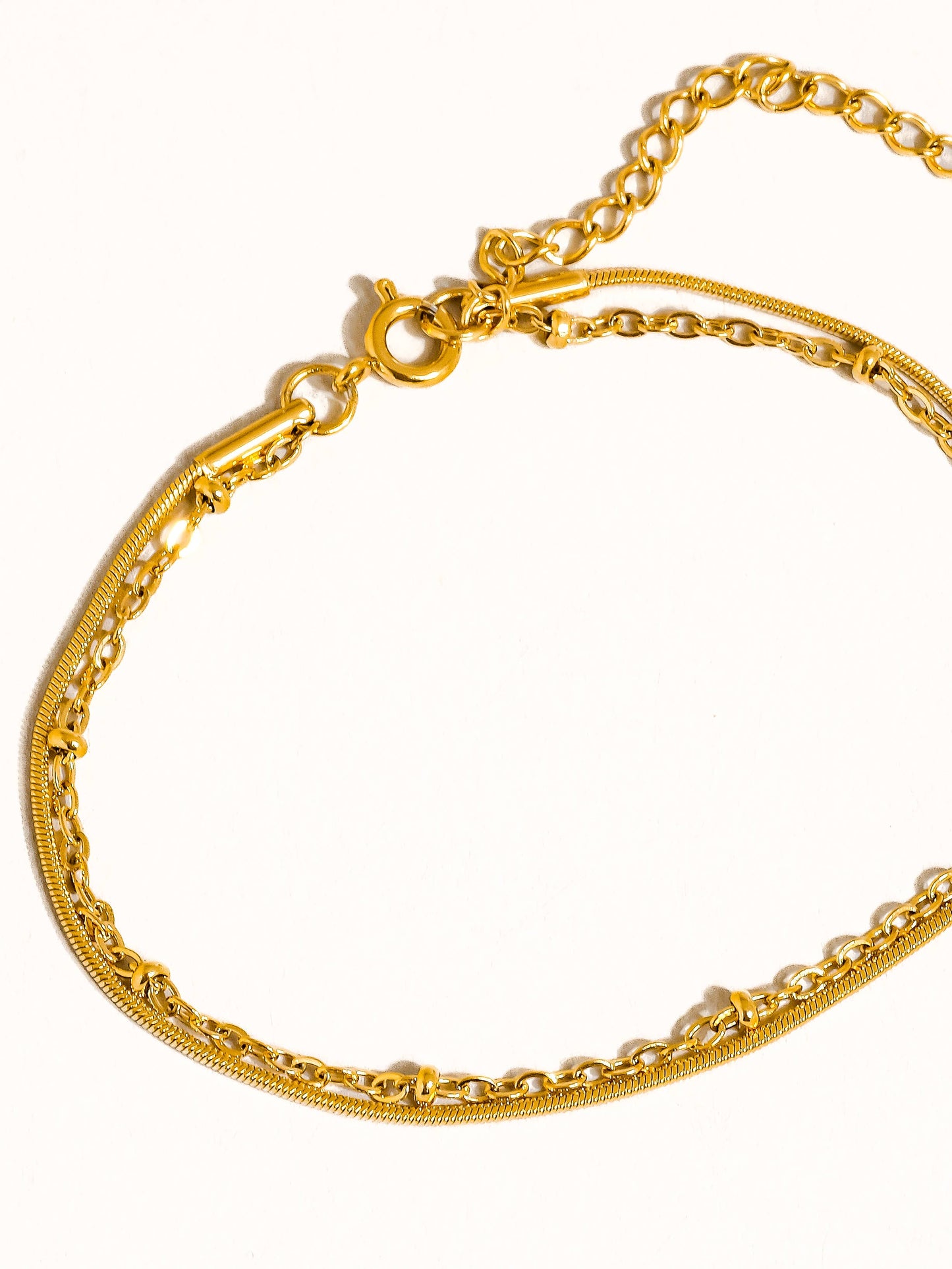 Alma Double Chain Bracelet - 18K Gold Plated - Non-Tarnish