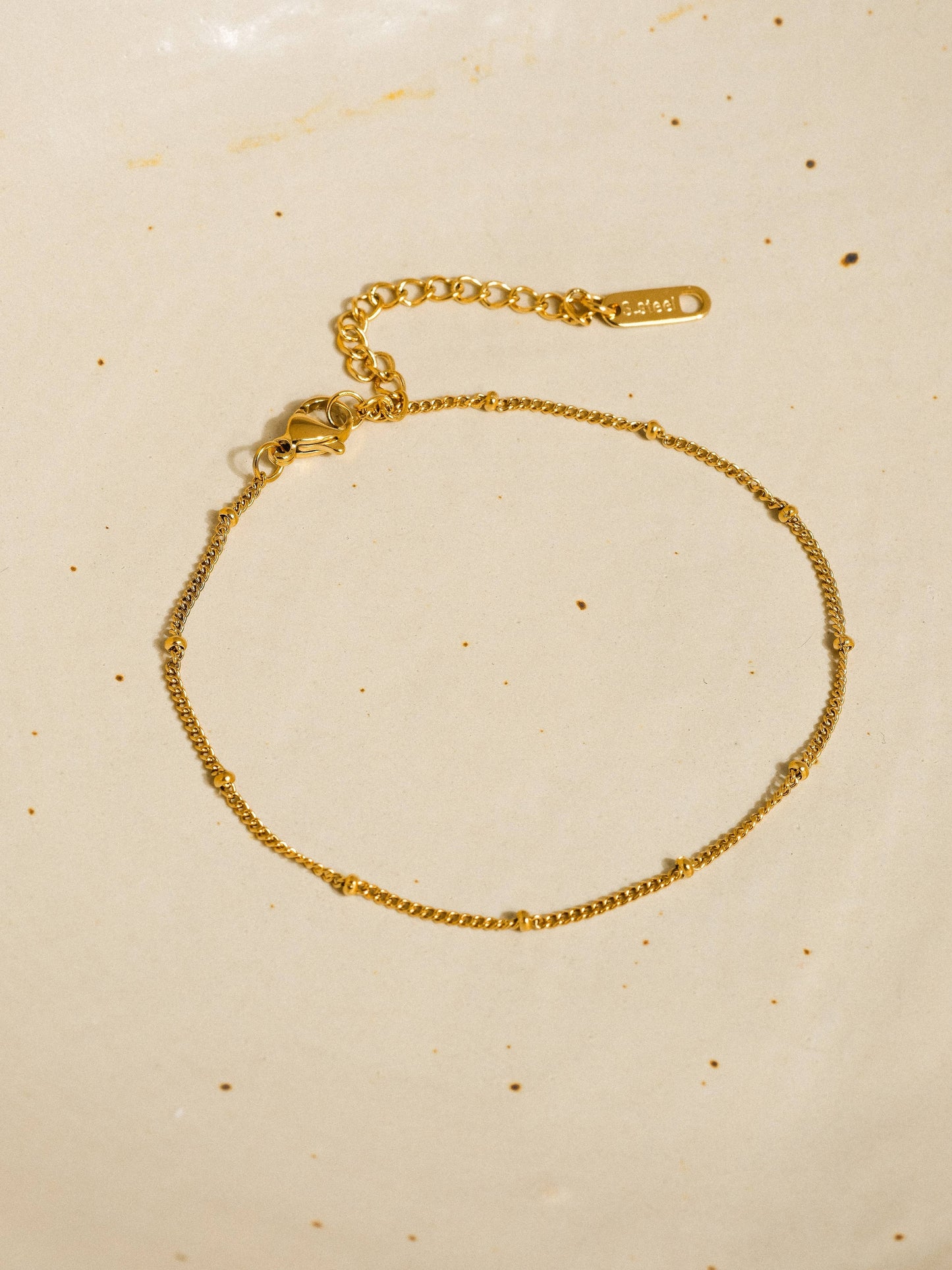 Vivi Classic Beaded Chain Anklets 18K Gold Non-Tarnish: Yellow Gold