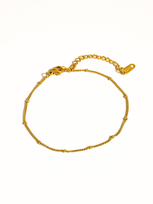 Vivi Classic Beaded Chain Anklets 18K Gold Non-Tarnish: Yellow Gold