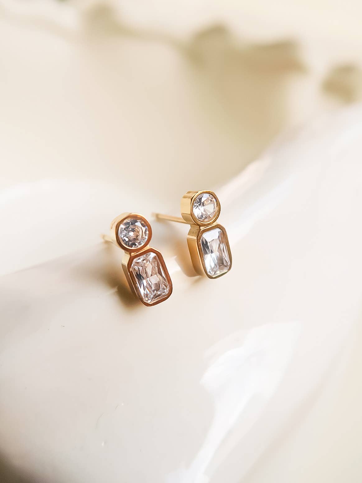 Zaid Mini CZ Stud 18K Gold Non-Tarnish : Yellow Gold