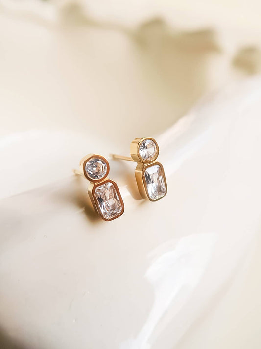 Zaid Mini CZ Stud 18K Gold Non-Tarnish : Yellow Gold