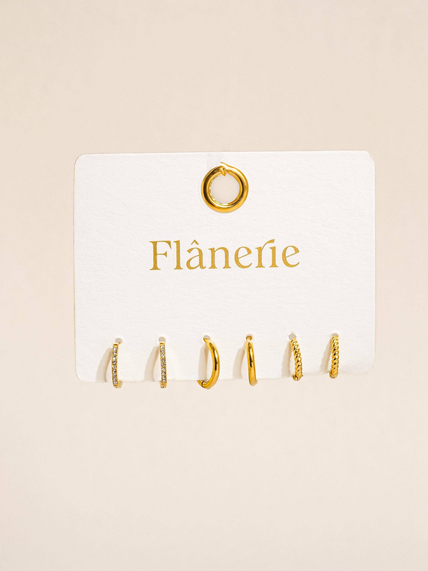 Claude CZ Hoops Earring 18K Gold Non-Tarnish: Yellow Gold