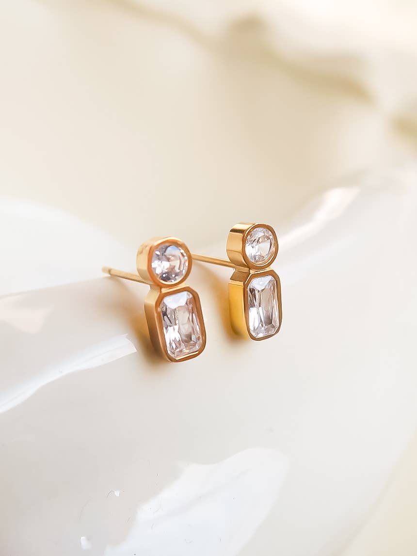 Zaid Mini CZ Stud 18K Gold Non-Tarnish : Yellow Gold